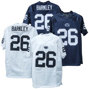 Penn State #26 Saquon Barkley white and navy football jerseys